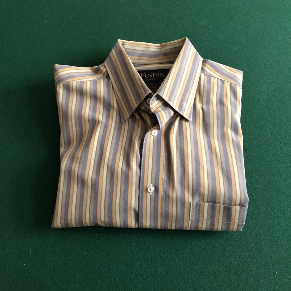 Fusion Striped Dress Shirt L
